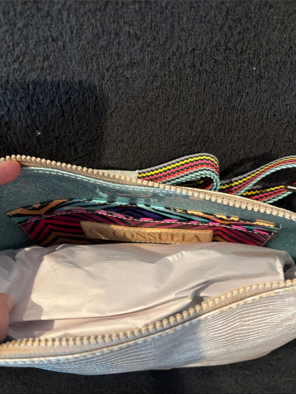 Consuela Celeste Downtown Crossbody with Multicolor Striped Strap - Picture 2 of 6